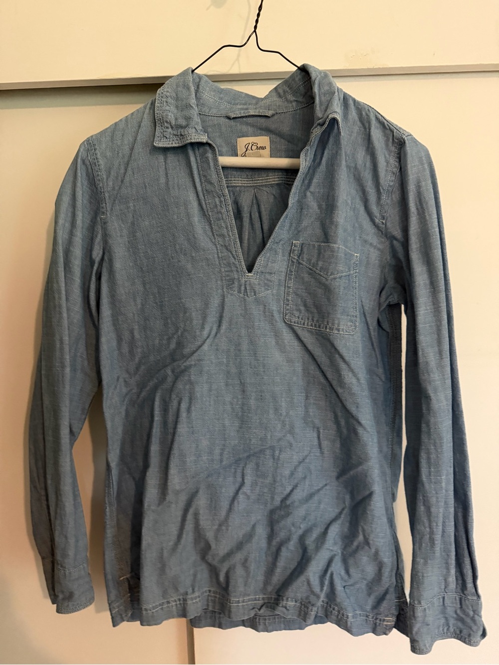 J. Crew Chambray Light Blue Long-Sleeve Pullover